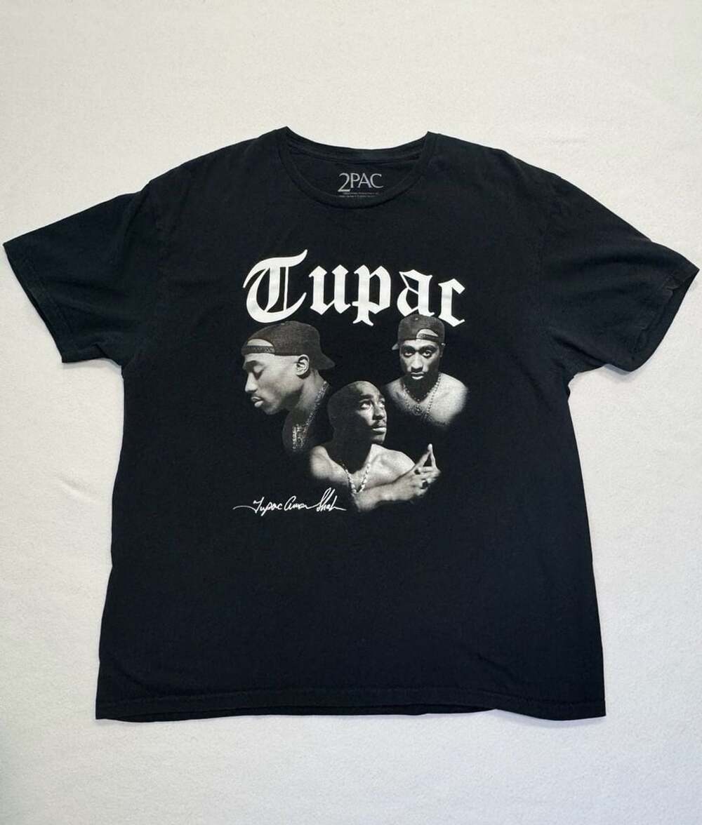 2Pac Tupac Shakur Men’s XL Black Graphic T-Shirt Rap Hip Hop 2024 Licensed